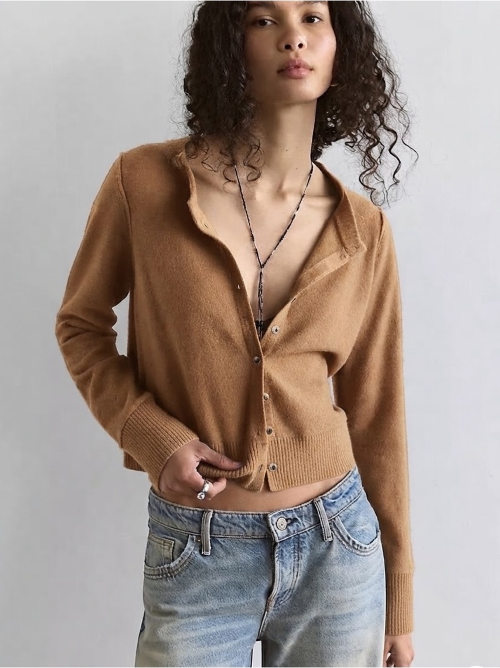 Free People Nocturnal Solid Cashmere Cardi Size XS